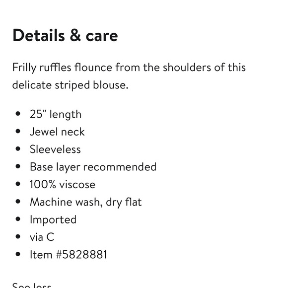 FRAME
Striped Sleeveless Flounce Top Navy Size Large Viscose stretchy Blouse - Picture 5 of 11